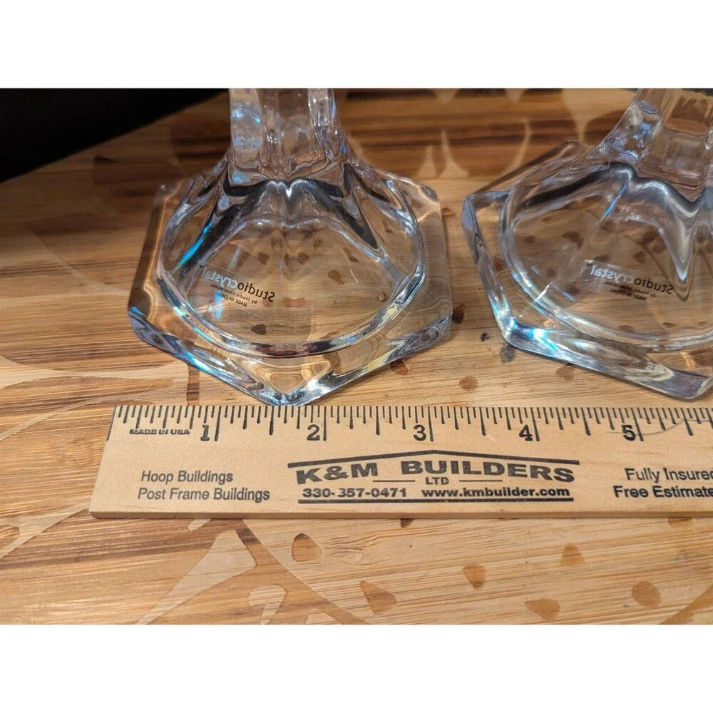 Studio Silversmiths Crystal Candlesticks ~ Candle Holders ~ 10" tall - Picture 12 of 14